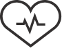 Pictogramme cœur avec un électrocardiogramme pour illustrer la réparabilité assurée chez Shield by JVD pendant 10 ans